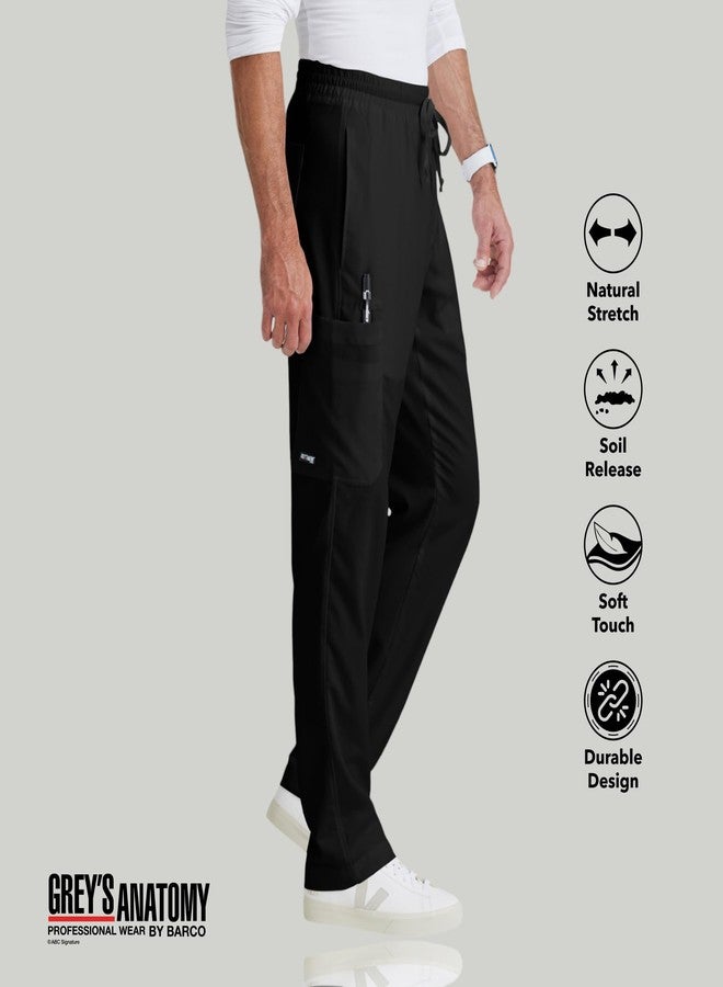 باركو بنطال طبي كلاسيكي من باركو، مستوحى من مسلسل غريز أناتومي، للرجال - أسود، بنطال طبي بخمسة جيوب وسحاب، يتميز بنسيج مطاطي طبيعي مقاوم للبقع، ولمسة نهائية فائقة النعومة - مقاس متوسط، قصة عادية - Image 3